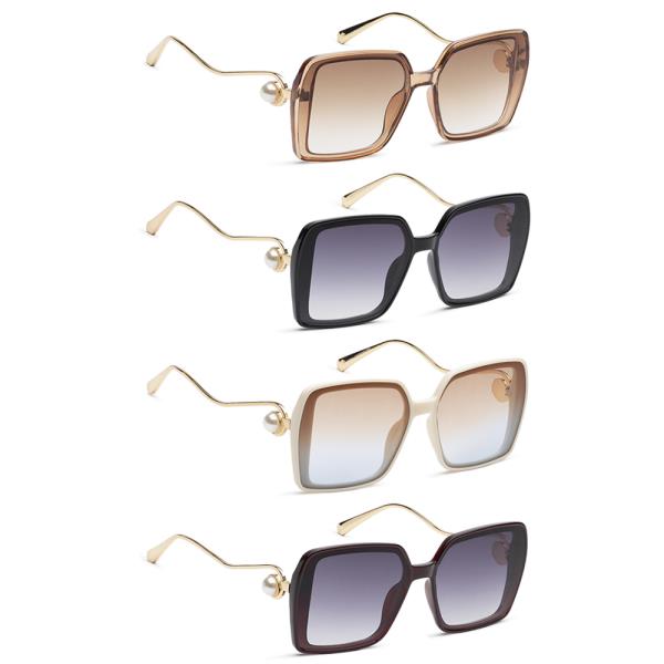 SQUARE WAVY PEARL SUNGLASSES 1DZ