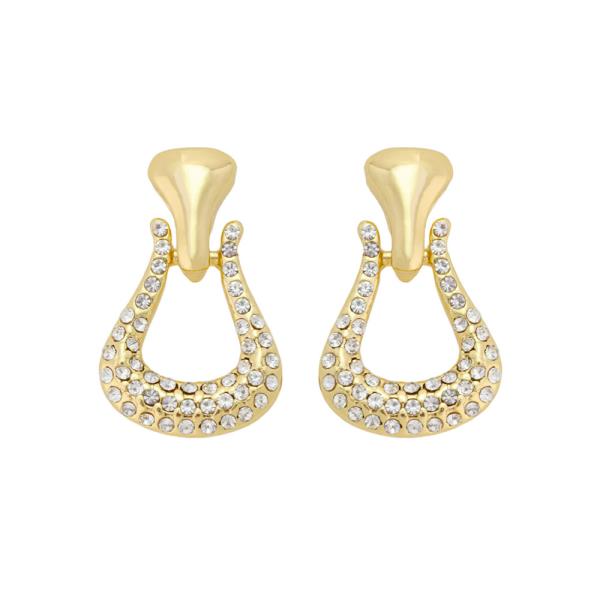 RHINESTONE HORSE BIT CRYSTAL POST EARRING