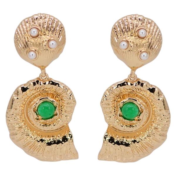 METAL SEHLL DROP EARRING