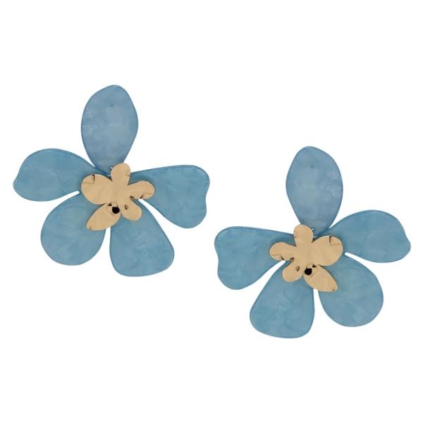 RESIN FLOWER POST EARRING