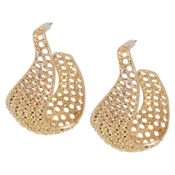 METAL CUTOUT SWIRL DROP EARRING