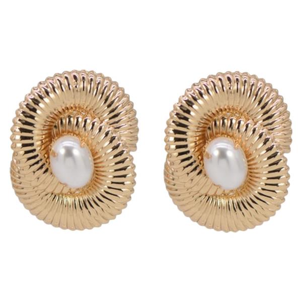 METAL PEARL STUD EARRING