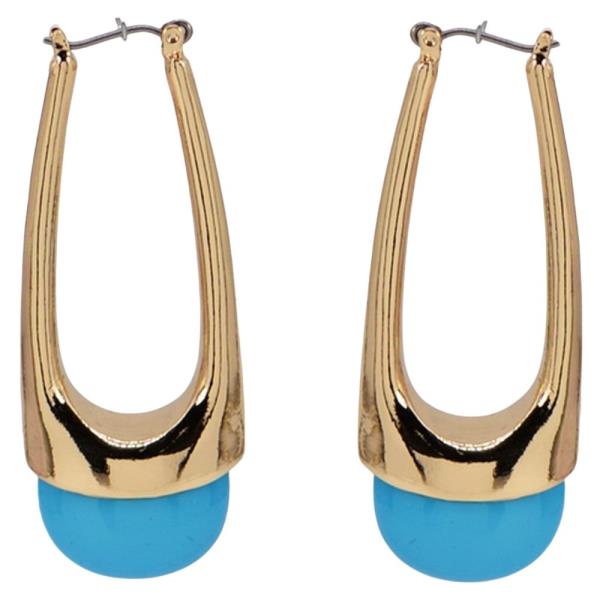 METAL RESIN HOOP EARRING