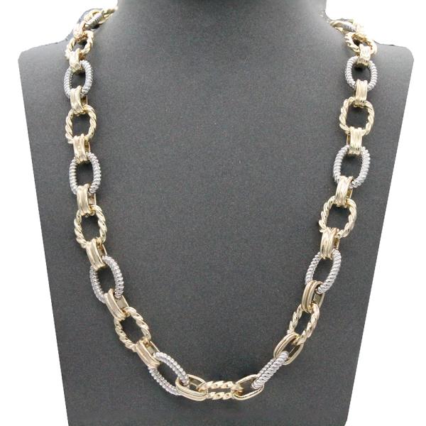 14K GIOLD PLATED TWO TONE CHAIN NECKLACE