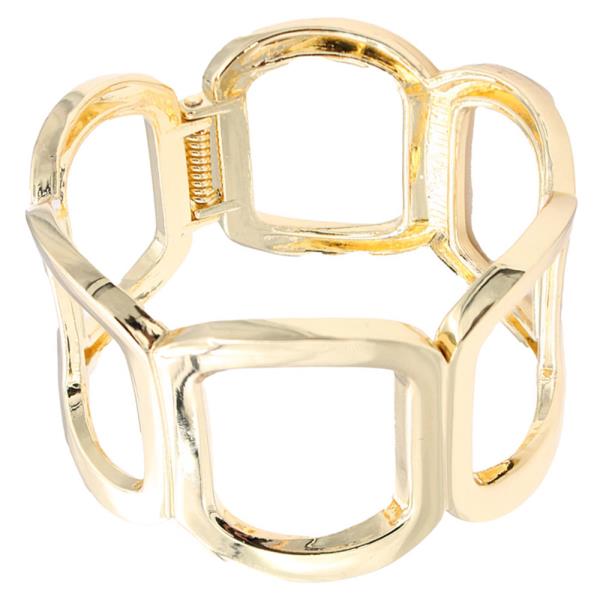 GOLD PLATED HINGED EXTRA LARGE BANGLE BRACELET
