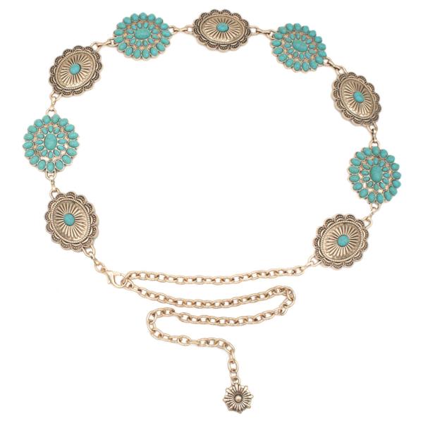 SOUTHWESTERN FLORETTE CAB CHAIN BELT