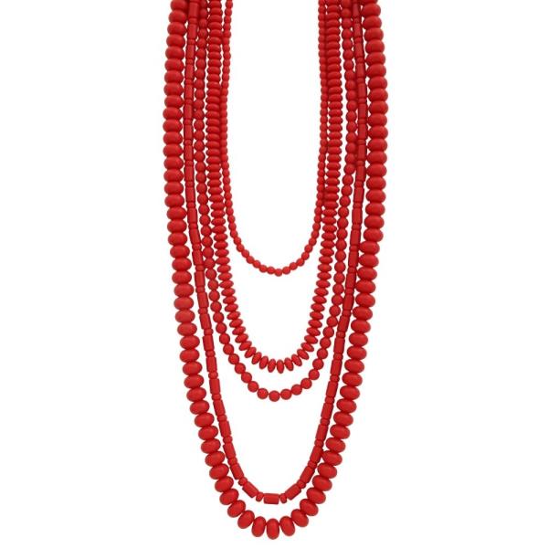 MULTI LAYERED STRAND BEAD NECKLACE