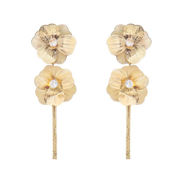 METAL FLOWER EARRINGS