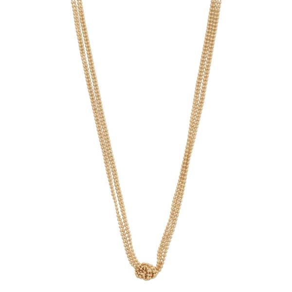 METAL MULTI CHAIN KNOT PENDANT NECKLACE