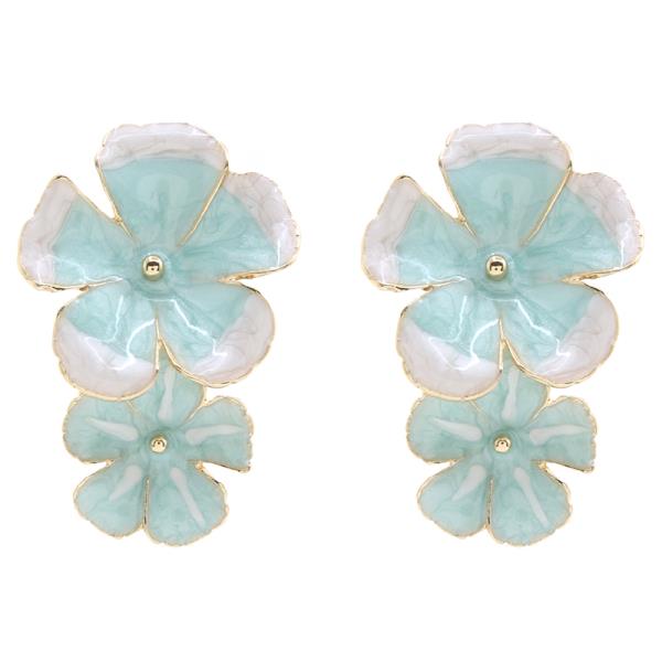 DOUBLE FLORAL STUD EARRING