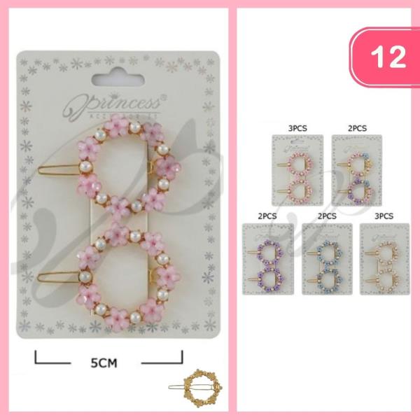 PEARL FLOWER HAIR CLIP (12 UNITS)