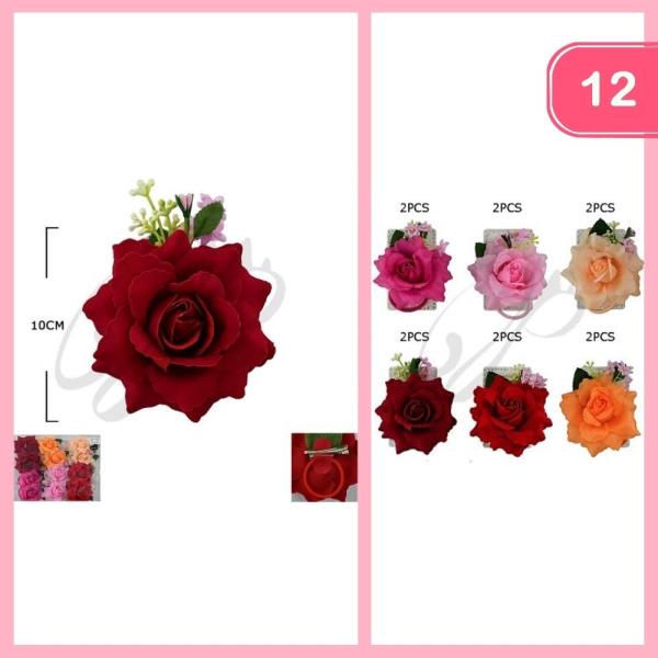 ROSE HAIR PIN HAIR TIE (12 UNITS)