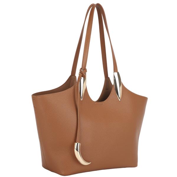 PLAIN TEXTURED SHOULDER TOTE BAG