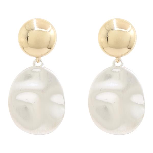 SODAJO ROUND SHAPED DANGLE GOLD DIPPED EARRING