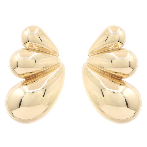 SODAJO PUFFY BUTTERFLY WING SHAPE GOLD DIPPED EARRING
