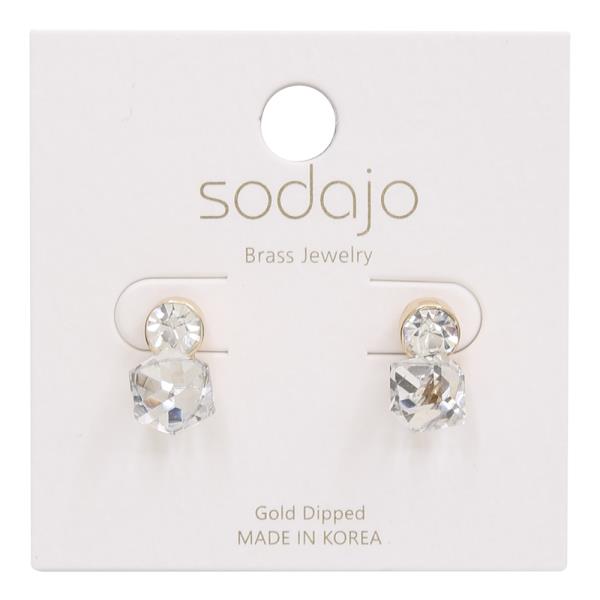 SODAJO CRYSTAL GOLD DIPPED EARRING