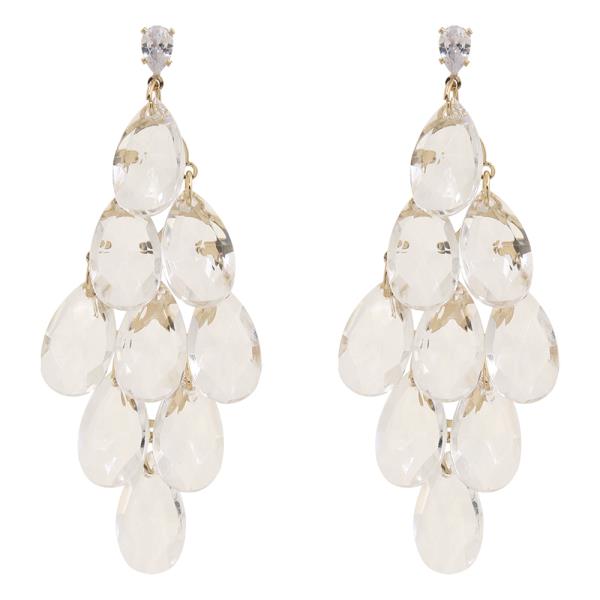 SODAJO CRYSTAL TEARDROP DESIGN GOLD DIPPED EARRING