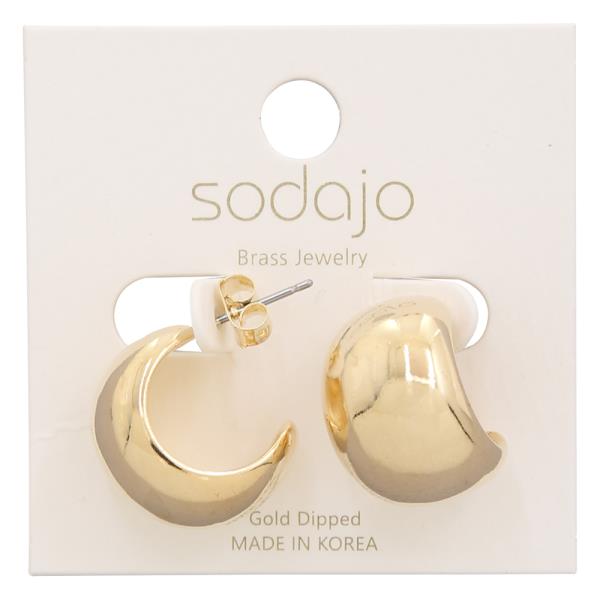 SODAJO CRESCENT SHAPE GOLD DIPPED EARRING