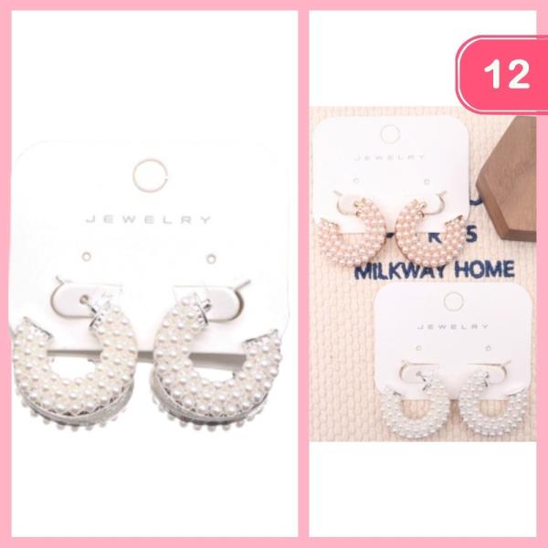 PEARL HOOP EARRINGS (12 UNITS)