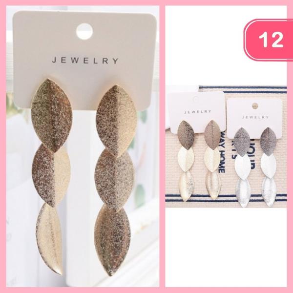 METAL DANGLE EARRINGS (12 UNITS)