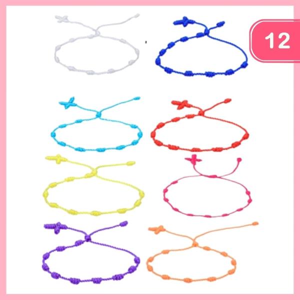 KNOTTED ROSARY STRING BRACELET (12 UNITS)