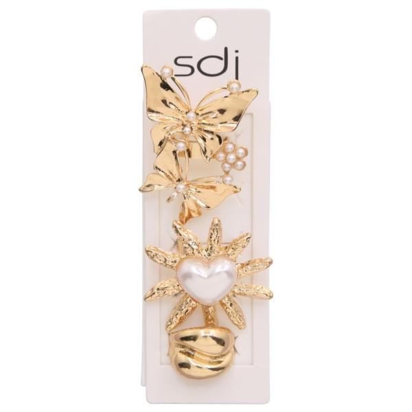 SDJ BUTTERFLY HEART ORNAMENT MULTI RING SET