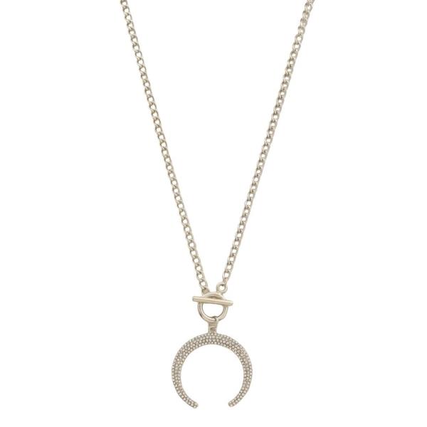 SDJ RHINESTONE HORSESHOE PENDANT NECKLACE