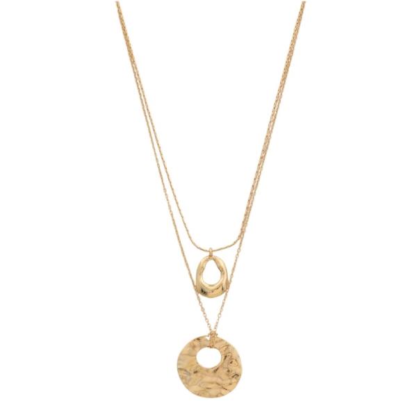 SDJ COIN PENDANT 2 LAYERED NECKLACE
