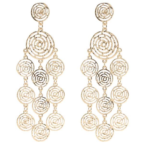 SDJ CIRCULAR PATTERN DESIGN DANGLE MULTI DROP EARRING