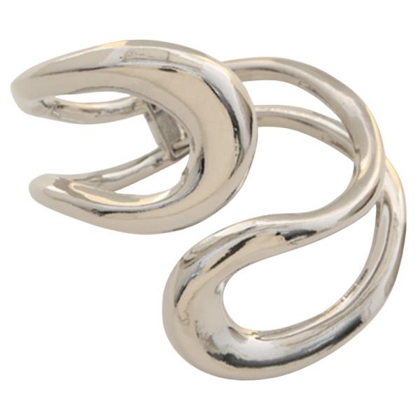 SDJ DOUBLE CURVE HINGED METAL CUFF BRACELET