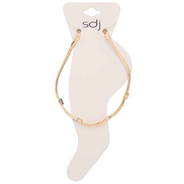 SDJ METAL STONE ANKLET