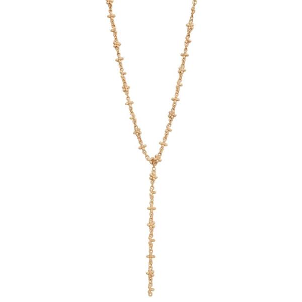 SDJ FLOWER DROP LARIAT Y LONG NECKLACE
