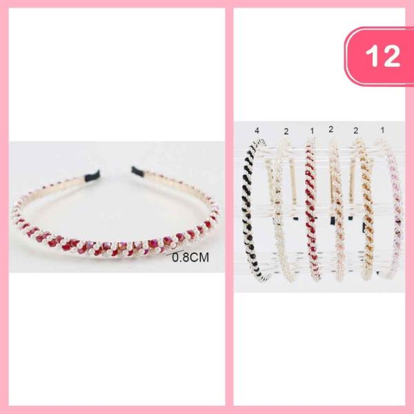 BEADED PEARL HEADBAND (12 UNITS)