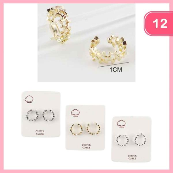 STAR HOOP HUGGIE EARRING (12 UNITS)