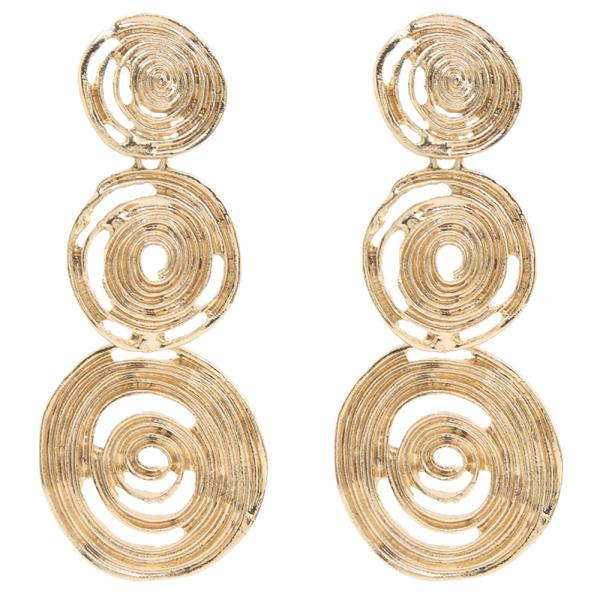 SDJ ROUND TRIPLE METAL DESIGN EARRING