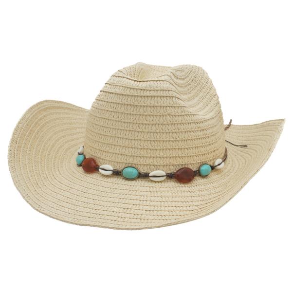TURQ SUMMER BANDED COWBOY HAT