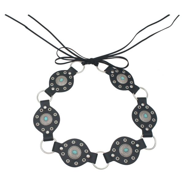SOUTHWESTERN STONE ACCENT CONCHO LINK DISC BELT