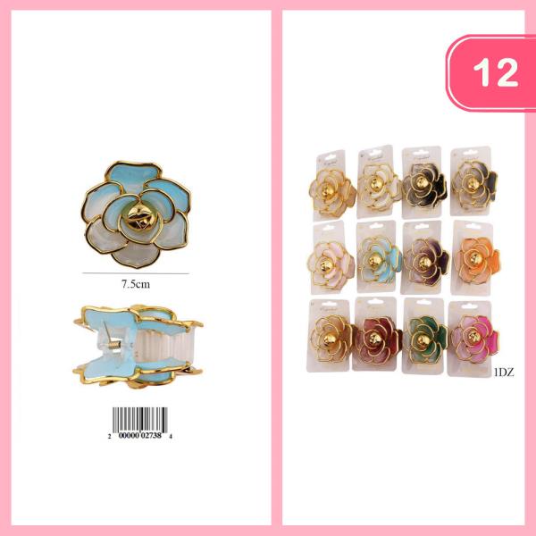 FLOWER HAIR CLAW CLIP (12 UNITS)