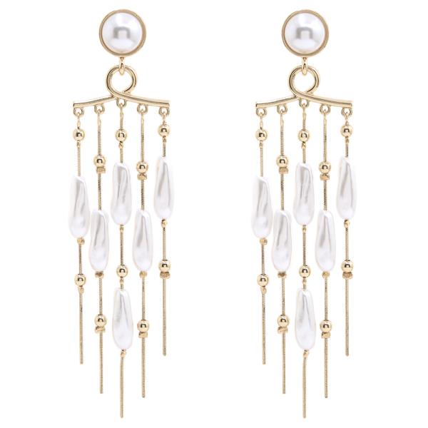 MULTI PEARL LAYER DANGLE EARRING
