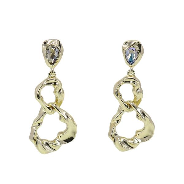 METAL ABSTRACT LINK DANGLE EARRING