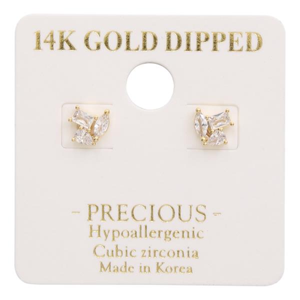 14K GOLD DIPPED CZ EARRING
