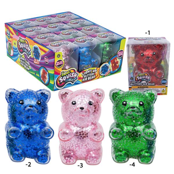 LIGHT UP GLITERRY AIR BEAR FIDGET TOY