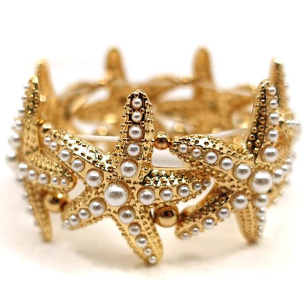 STARFISH SHAPE W PEARL BRACELET