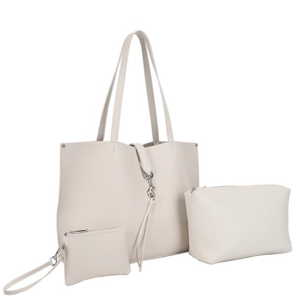 3IN1 MODERN CHIC TOTE W POUCH AND WRISTLET WALLET SET