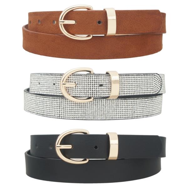 BASIC U BUCKLE TRIO BELT