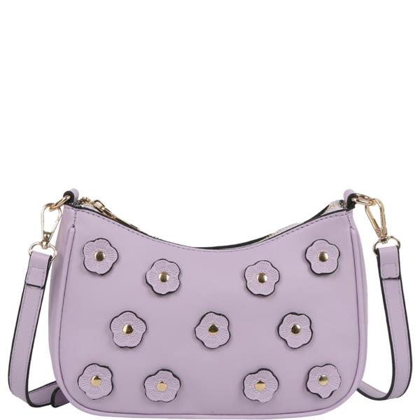 FLOWER STUD CURVE CROSSBODY BAG