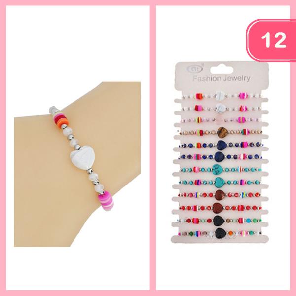 BEADED STONE BRACELET (12 UNITS)