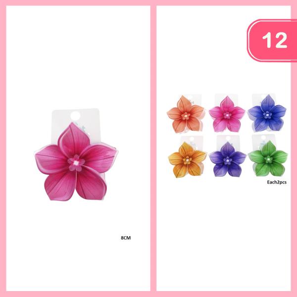 FLOWER HAIR CLAW CLIP (12 UNITS)