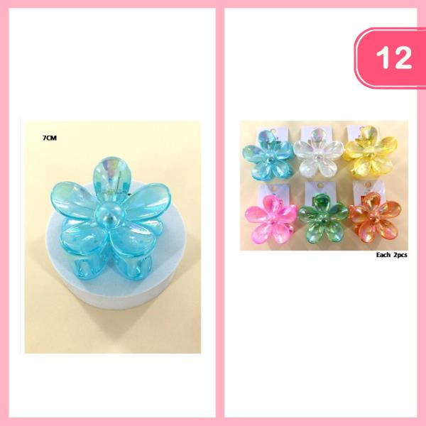 FLOWER HAIR CLAW CLIP (12 UNITS)