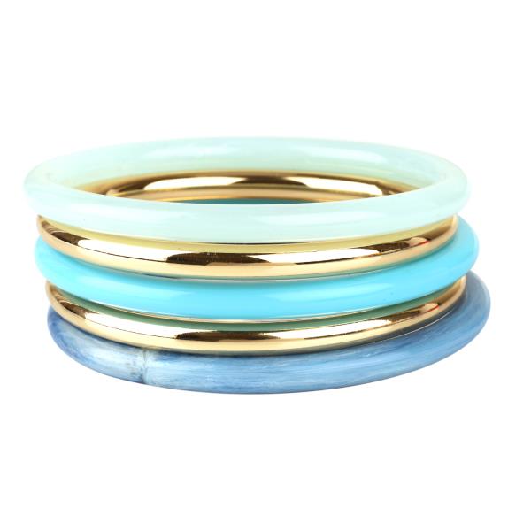 METAL MARBLE MULTI STACKABLE BANGLE BRACELET